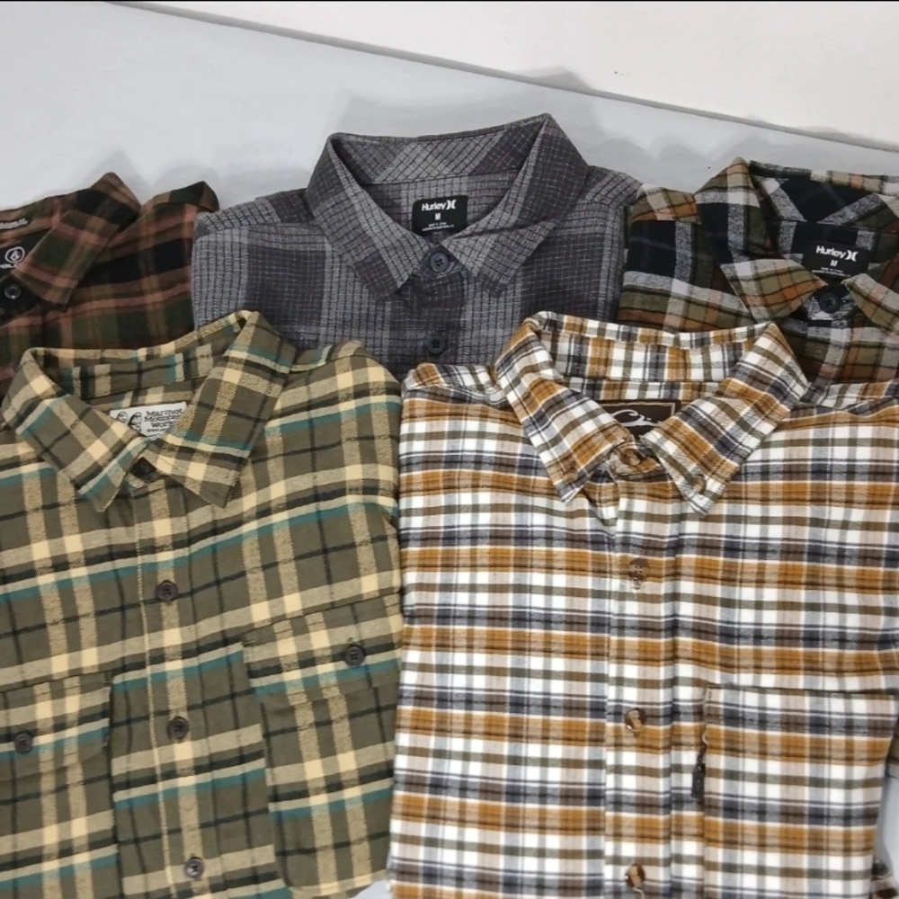 Hurley Men's Plaid Flannel Shirt - Multi-Color